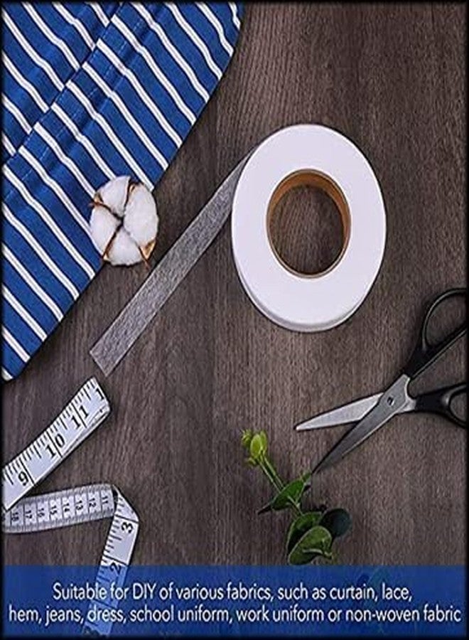 AR Tapes & Plastics Rivil Civil Fabric Double Sided Adhesive Fusing Hem Tape, Buckram Interfacing Interlining Fusible 20mmX100 Yards Sewing Accessory (White) (1) - Image 2
